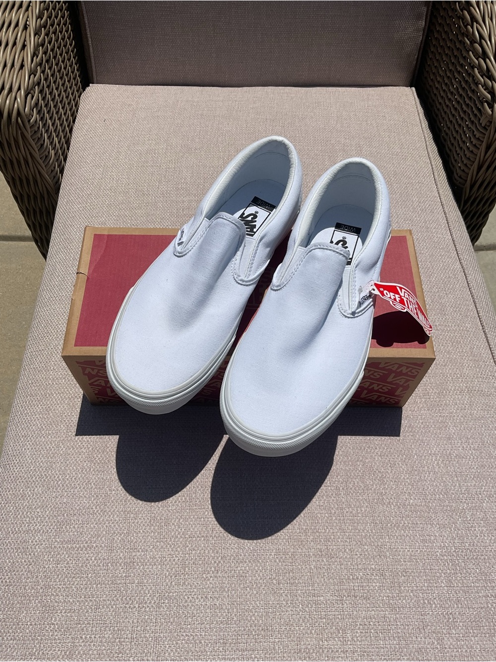 Vans Slip-On Canvas Loafers - White